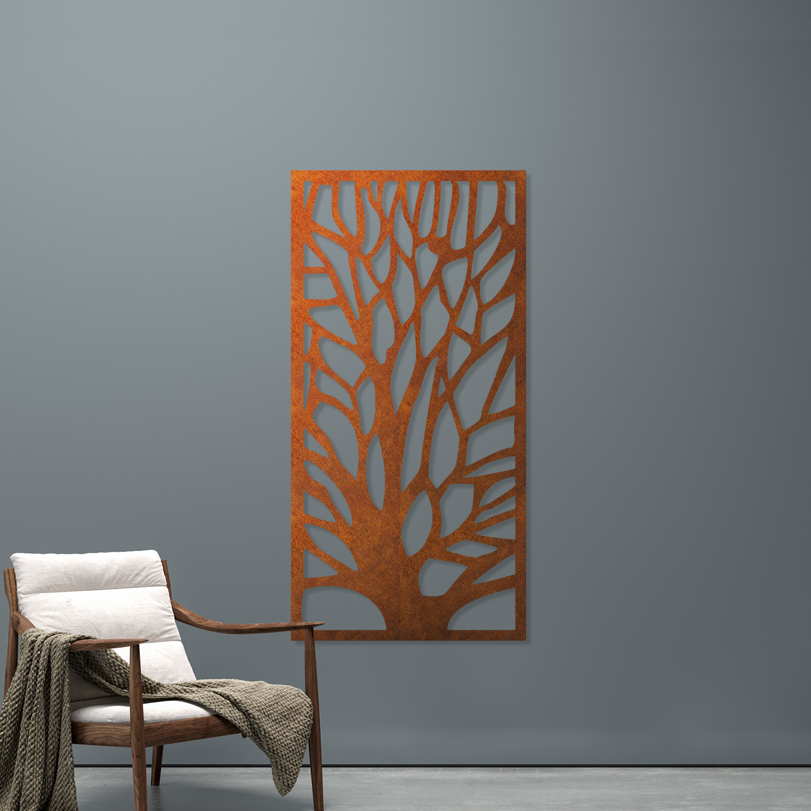 Spring Silhouette Corten Privacy Screen | Garden Art UK